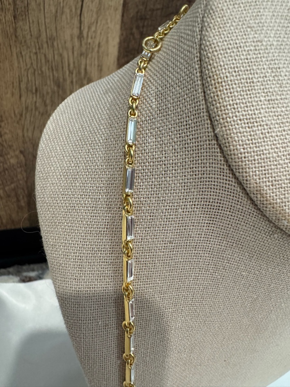 J. Crew Gold & Crystal Link Necklace - Picture 3 of 5